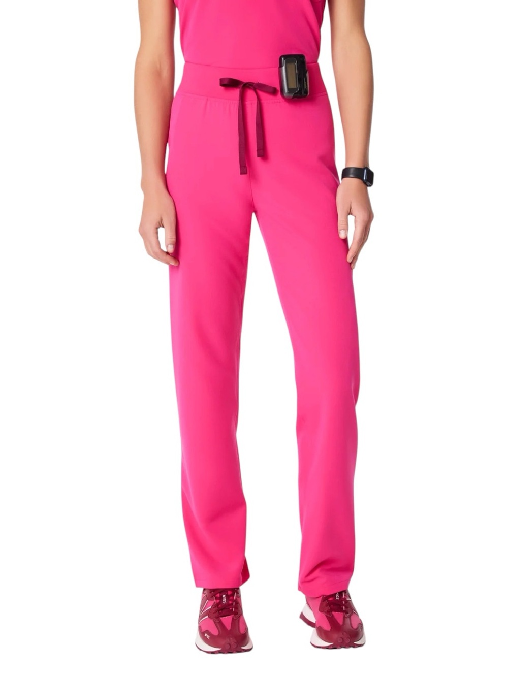 FIGS Livingston High-Rise Straight-Leg Scrub Pants Large Tall Shocking Pink NWT